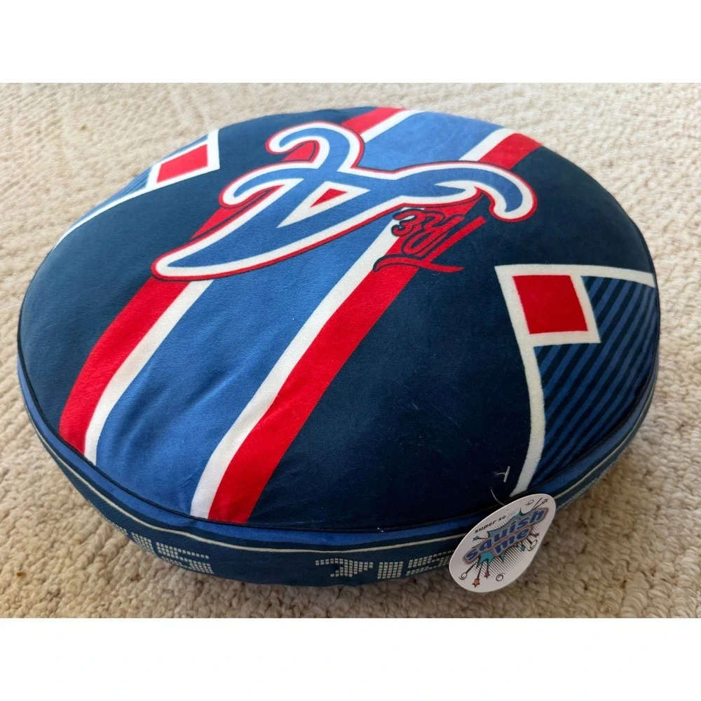 MLB Atlanta Braves Squish Me Plush Decorative Round Pillow Blue Red White NEW